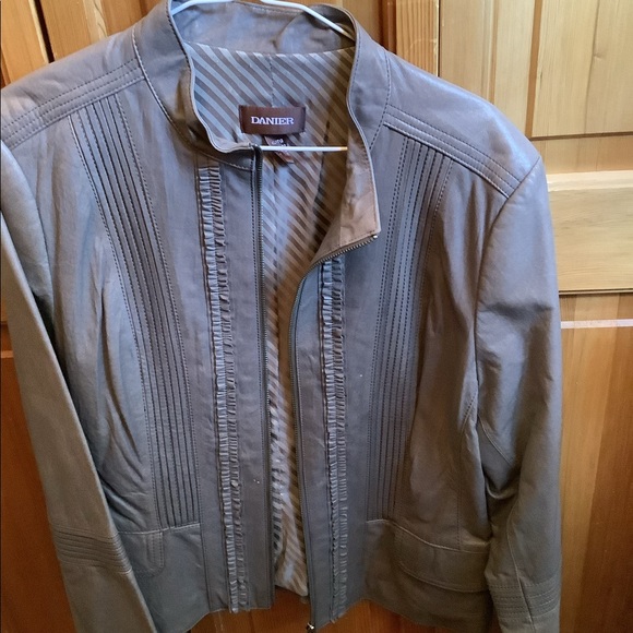 Genuine gray leather jacket - Picture 4 of 8